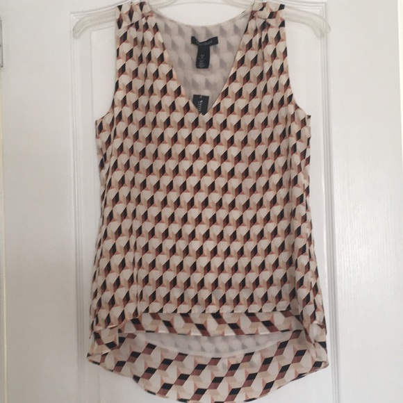 White House Black Market Tops - WHBM silk blouse XS  blush, black, white